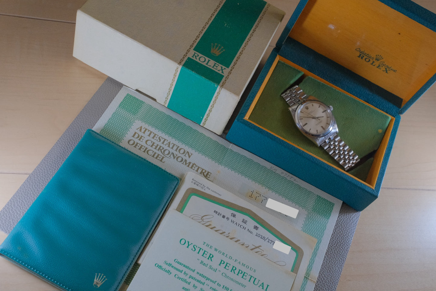 ROLEX OYSTER PERPETUAL ref.1018 automatic cal.1570 c.1967 guarantee box