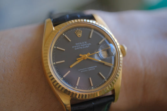 ROLEX Datejust Ref.1601/8 Matte Black Dial 18K c.1971