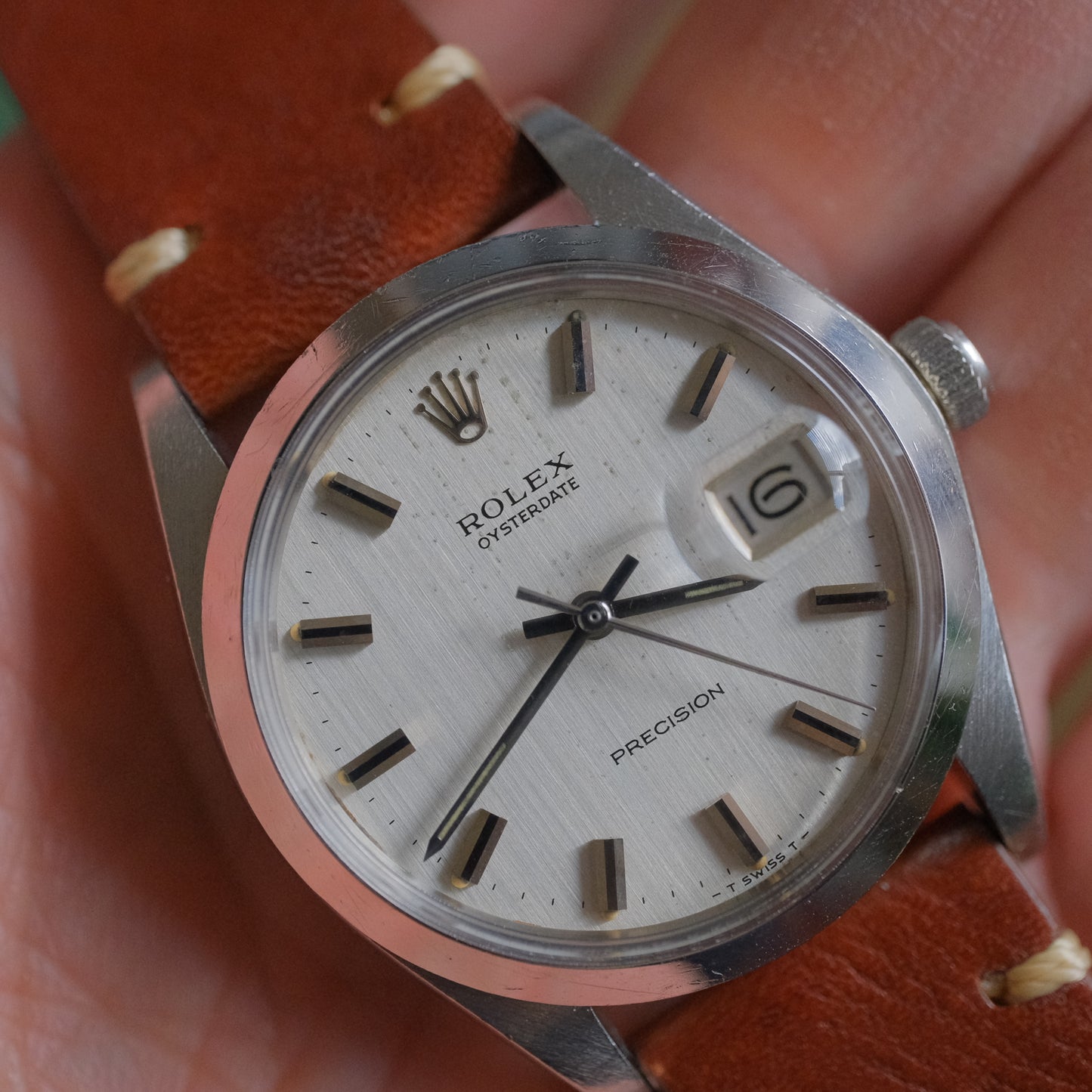 ROLEX Oysterdate ref.6694 manual cal.1225 c.1972 Silver Satin