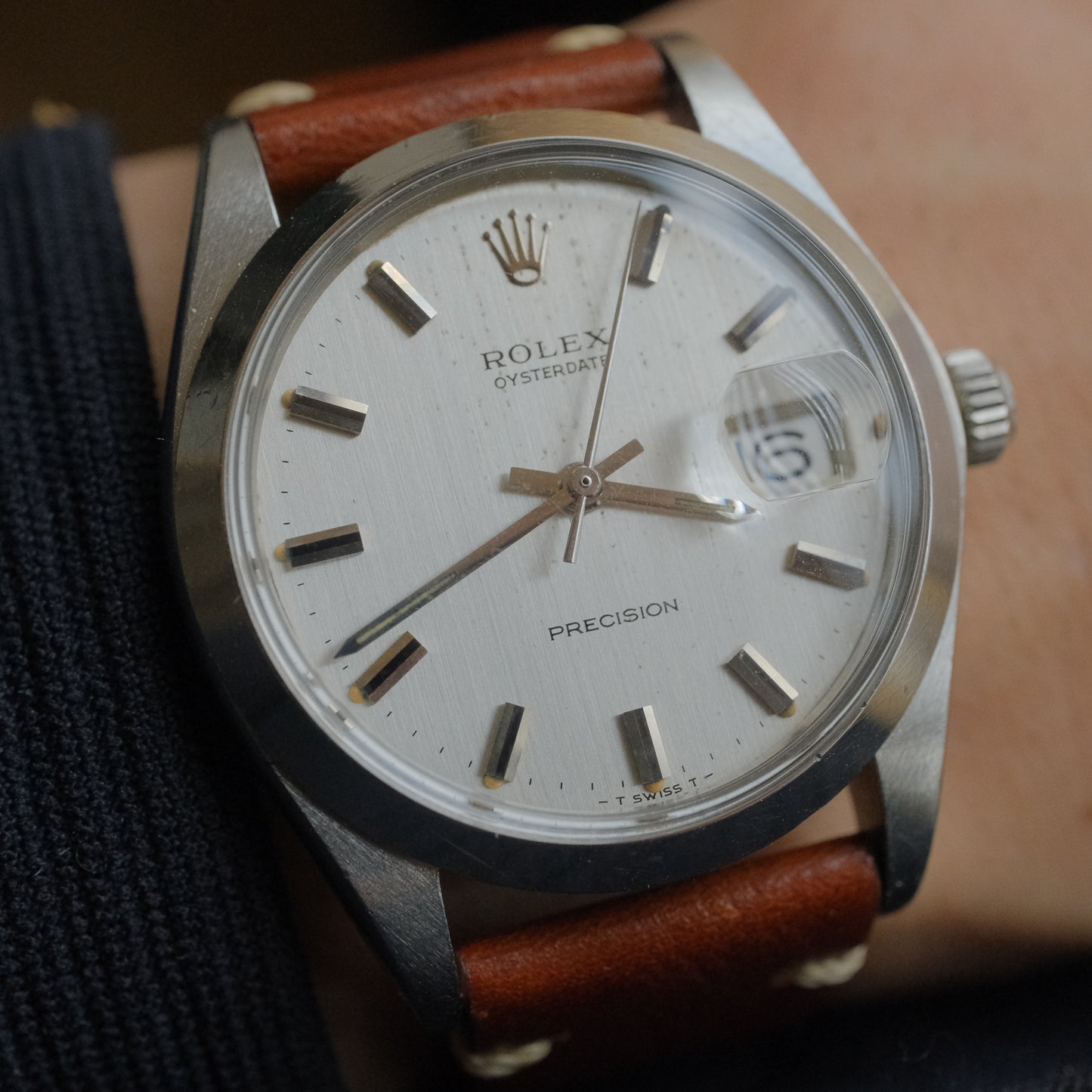 ROLEX Oysterdate ref.6694 manual cal.1225 c.1972 Silver Satin