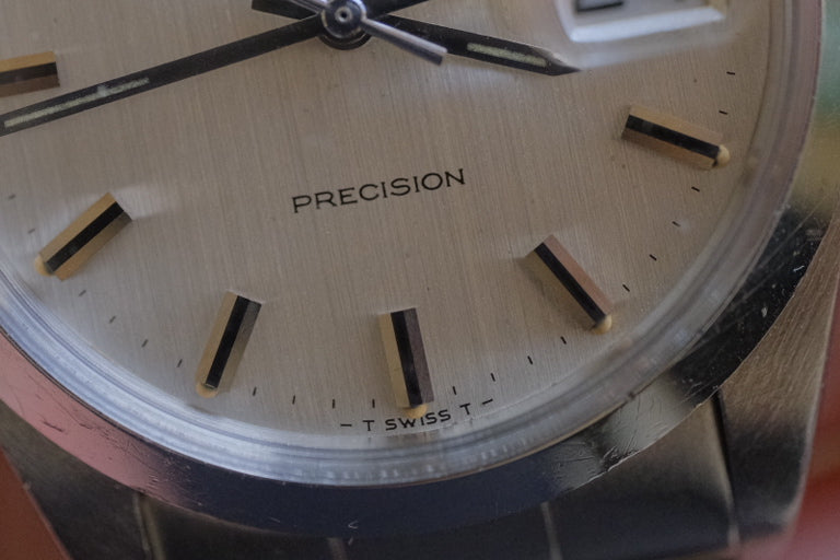 ROLEX Oysterdate ref.6694 manual cal.1225 c.1972 Silver Satin with Bracelet Ref.7835 (Full Links)