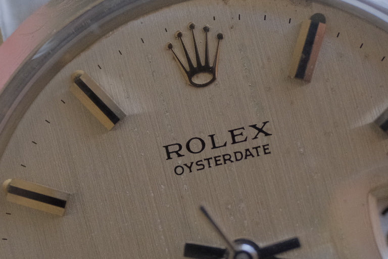 ROLEX Oysterdate ref.6694 manual cal.1225 c.1972 Silver Satin with Bracelet Ref.7835 (Full Links)