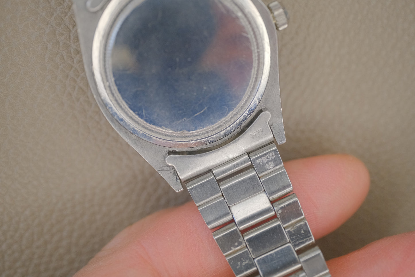 ROLEX Oysterdate ref.6694 manual cal.1225 c.1972 Silver Satin with Bracelet Ref.7835 (Full Links)