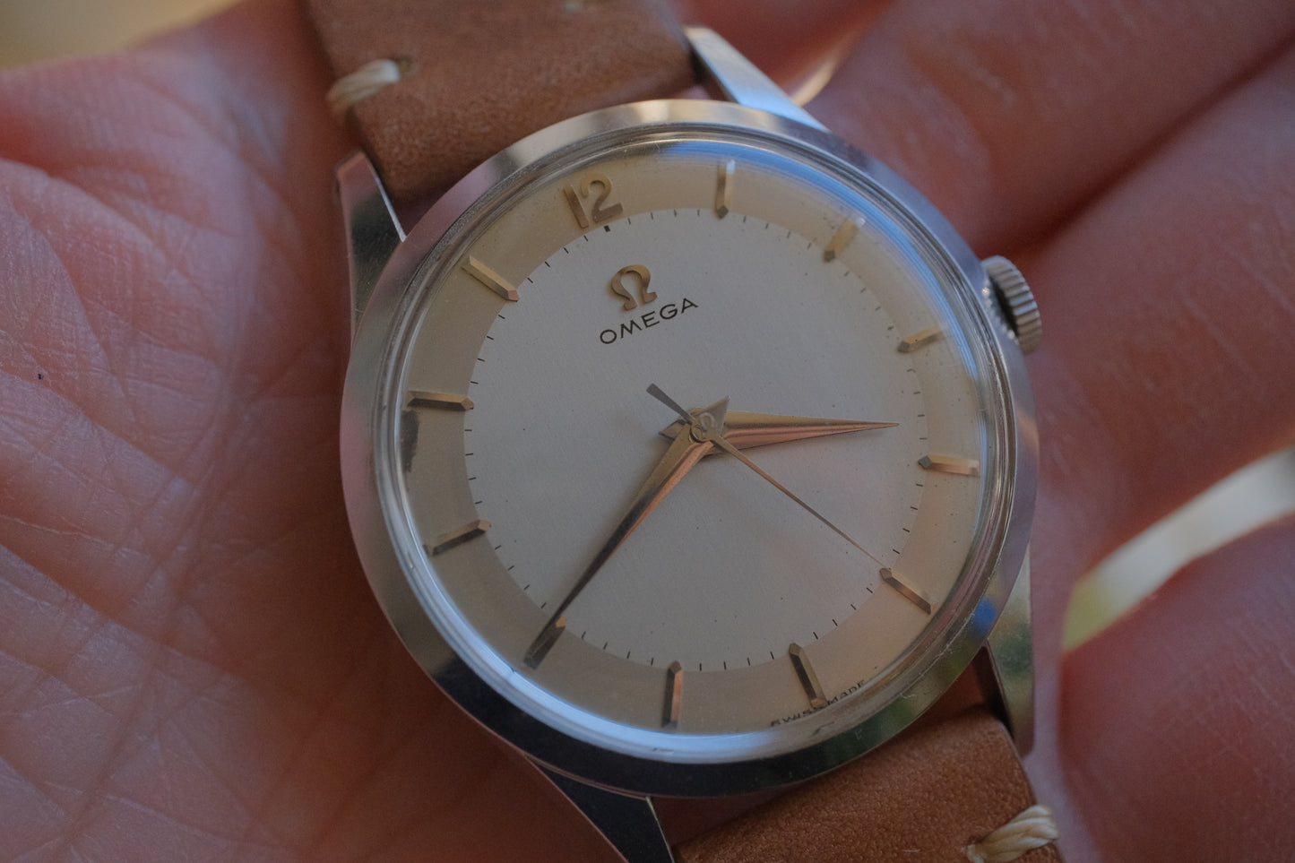 OMEGA 30mm ref.2760-10SC cal.283 manual winding c.1954 Silver Two-Tone Dial