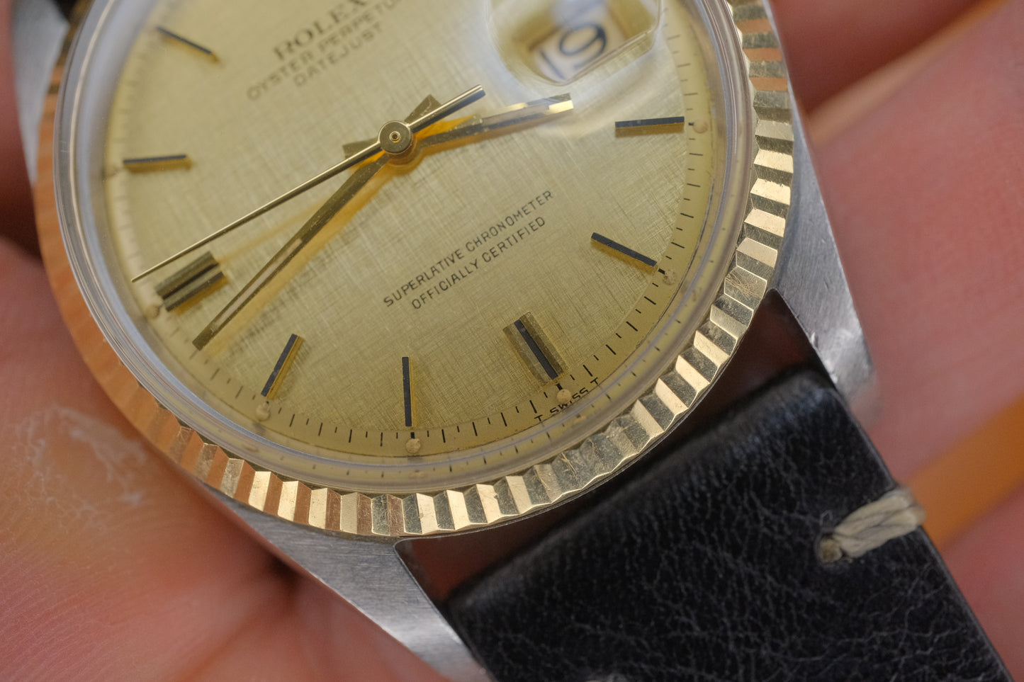 ROLEX Datejust Ref.1601 automatic cal.1570 c.1969–70 Linen Dial